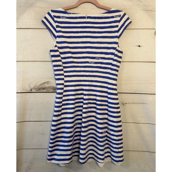 Lilly Pulitzer Striped Cap Sleeve Sheath Dress Blue White Size S - Picture 6 of 6